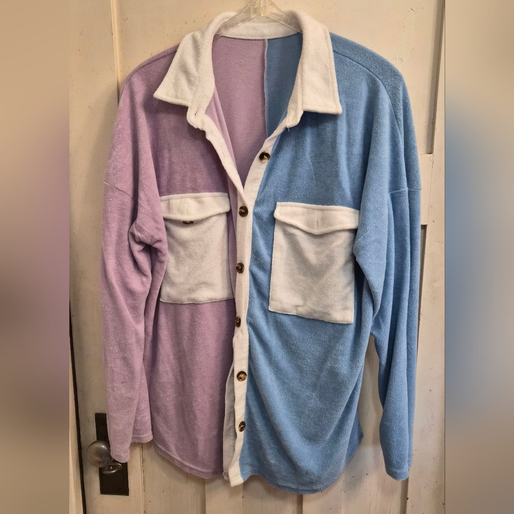 EUC Filly Flair Colorblock Fleece Shacket – Size XL